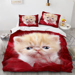 White Cute Cat Bedding Set Girl Ladies Bedroom Comfort Duvet Cover EX-STOCK Canada 