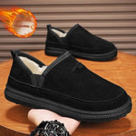 V-cut Fleece Snow Boots Winter Warm Round-toed Suede Ankle Boot Fashion Simple Non-slip Flat Cotton Shoes For Men - EX-STOCK Canada