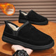 V-cut Fleece Snow Boots Winter Warm Round-toed Suede Ankle Boot Fashion Simple Non-slip Flat Cotton Shoes For Men - EX-STOCK Canada