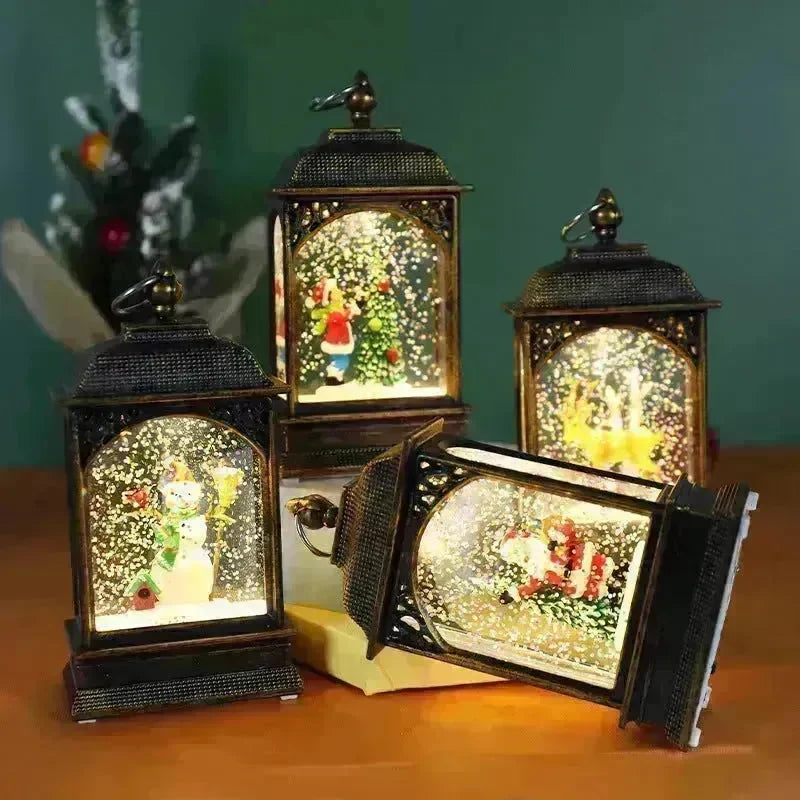 Christmas Decoration Luminous Water Injection Flat Storm Lantern Desktop Decoration - EX-STOCK CANADA