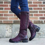 Round Toe Low Heel High Leg Boot - EX-STOCK Canada
