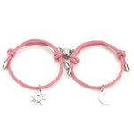 Stainless Steel Titanium Sun And Moon Pendant Couple Bracelet - EX-STOCK Canada