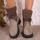 New Chunky Heel Mid-tube Snow Boots Winter Warm Fleece Boot With Lace-up Design Fashion Casual Shoes For Women - EX-STOCK Canada