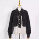 Short Frayed Denim Jacket Women Chain Fashion Style - EX-STOCK CANADA