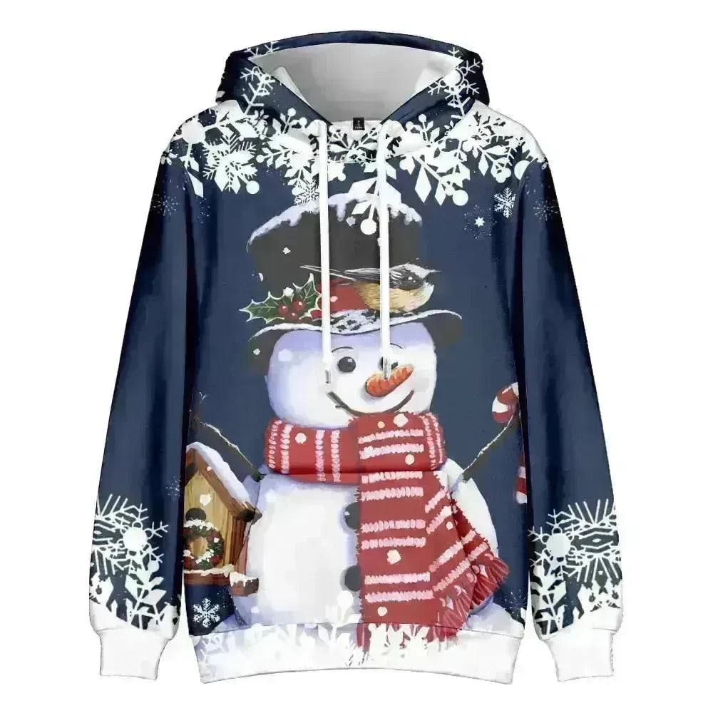 Christmas Snowman Personalized Printed Hoodie Sweatshirts - EX-STOCK CANADA