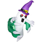 Outsunny 4ft Inflatable Halloween Decoration, Lighted Window Sticker Ghost In Hat, Blow Up Outdoor LED Yard Display, Waterproof - EX-STOCK Canada
