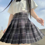 Student Jk Plaid Skirt Preppy Style Mini Pleated Kilt Skirt - EX-STOCK Canada