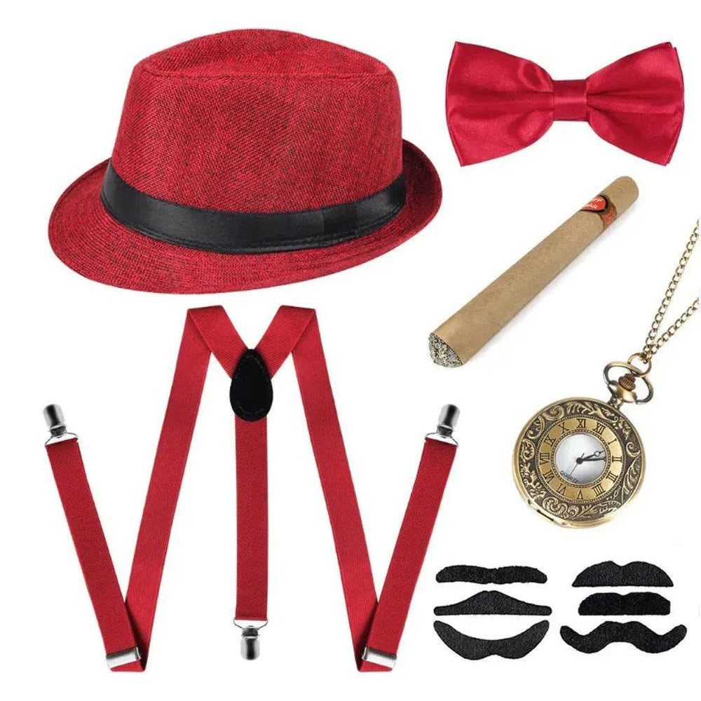 Party Men's Top Hat Pipe Pocket Watch Strap Tie Fake Cigar Set - EX-STOCK Canada