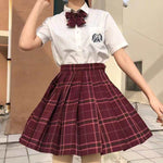 Student Jk Plaid Skirt Preppy Style Mini Pleated Kilt Skirt - EX-STOCK Canada