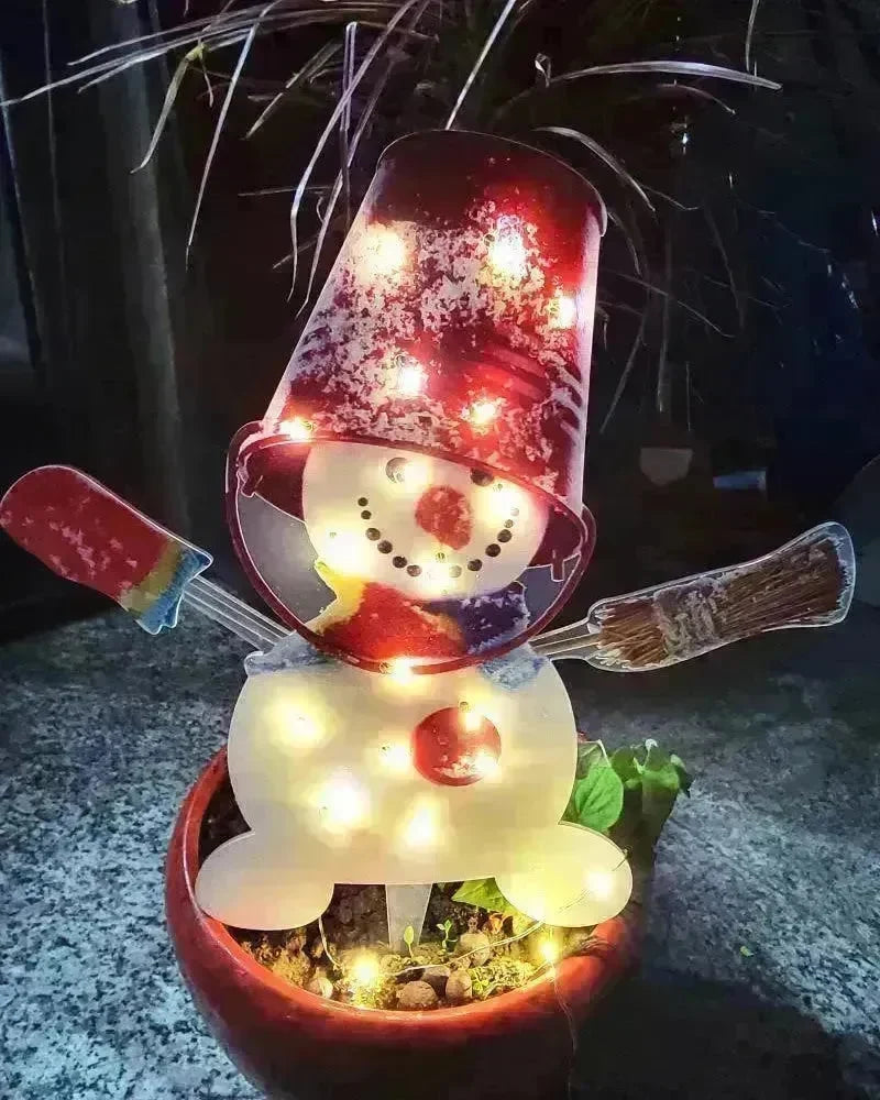 Christmas Scene Decoration With LED Lights Christmas Snowman Ornaments - EX-STOCK CANADA
