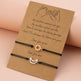 Simple Alloy Sun And Moon Wax Wire Weaving Adjustable Card Lovers Bracelet - EX-STOCK Canada