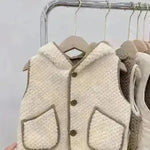 Lambswool Hooded Vest Fashionable Vest Waistcoat Outerwear - EX-STOCK CANADA