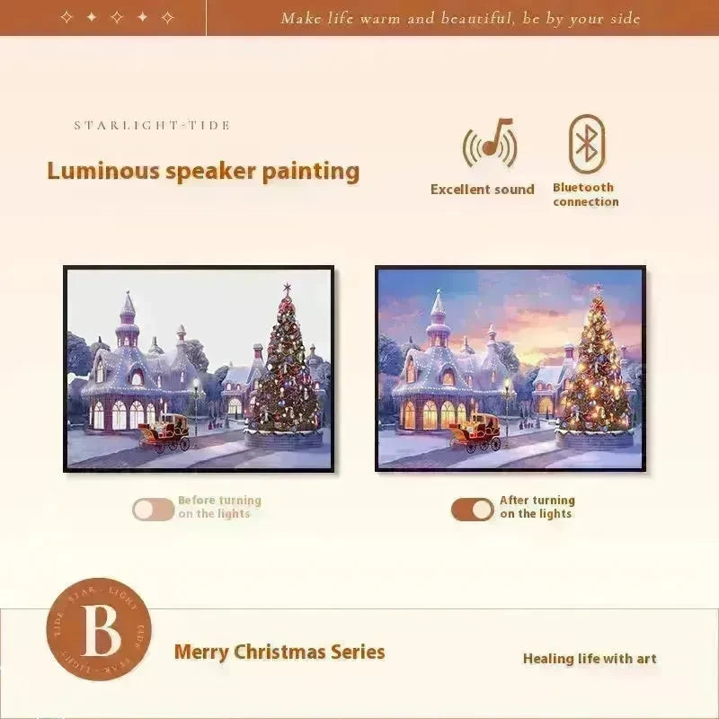 Christmas Luminous Painting Bluetooth speaker integrated gift idea - EX-STOCK CANADA