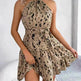 Casual Leopard Print Ruffled Swing Dress Summer Fashion Beach Dresses Women Skater Dress for Chic Ladies. - EX-STOCK CANADA