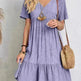 Summer Beach  V-neck Dresses Women's Loose Casual Short-sleeved Loose Skater Dress for Chic Ladies - EX-STOCK CANADA