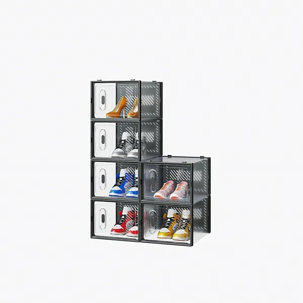 Black, Big Size, 6PCS, 36x28x21cm, Shoe Box, Plastic Mesh, Freely Combinable EX-STOCK
