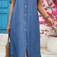 Women Summer Denim-Look Longline Shirt Dress - EX-STOCK CANADA