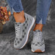 Flower Print Lace-up Sneakers Casual Fashion Lightweight Breathable Walking Running Sports Shoes Women Flats - EX-STOCK Canada
