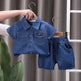 Lapel Short Sleeve Suit Children's Clothing Casual wear for boys Denim Two piece for boys - EX-STOCK Canada