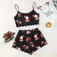 Christmas European And American Thin Pajamas Women's Sleeveless Shorts Milk Silk Simple Casual Two-piece Suit Homewear - EX-STOCK CANADA