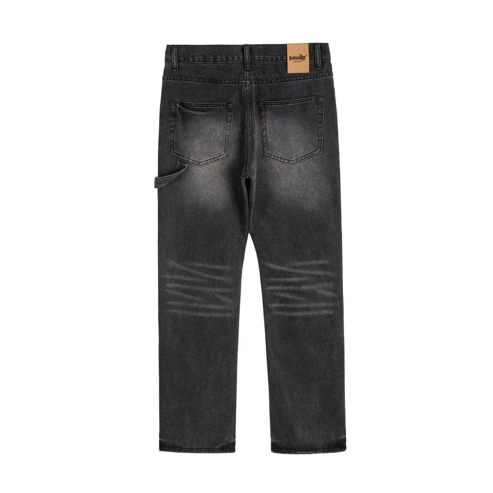 Punk Beggar Ripped Denim Straight-leg Trousers Men Jeans - EX-STOCK CANADA
