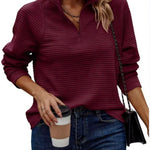 Amazon Best-selling Zip-neck Solid Color Hoodie For Women In Europe And America EX-STOCK Canada 