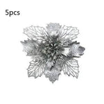 Glitter Artifical Christmas Flowers Christmas Tree Decorations For Home Fake Flowers Xmas Ornaments New Year Decor - EX-STOCK Canada