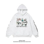 American Retro Washed Distressed Cartoon Letter Print Pullover Hoodie Sweatshirt - EX-STOCK CANADA