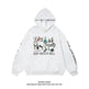 American Retro Washed Distressed Cartoon Letter Print Pullover Hoodie Sweatshirt - EX-STOCK CANADA