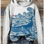 Women Fashion Spring And Autumn Plum Blossom Hooded Super Plus Size Loose-fitting Casual Pullover - EX-STOCK CANADA