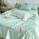 Korean Ice Silk Summer Quilt Four-piece Set Embroidery Lace Air Conditioning Cool Feeling Thin Duvet EX-STOCK Canada 