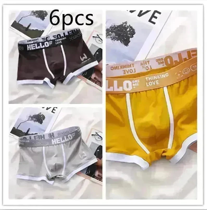 Men's Cotton  Boxer Briefs Trendy Breathable Low waist underwear - EX-STOCK CANADA