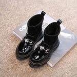 Black Patent leather boots for girls Woolen Winter boot for girls - EX-STOCK Canada