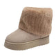 Thick-soled Plush Snow Boots Winter Warm Mid-tube Furry Cotton Shoes For Women Short Boot - EX-STOCK Canada