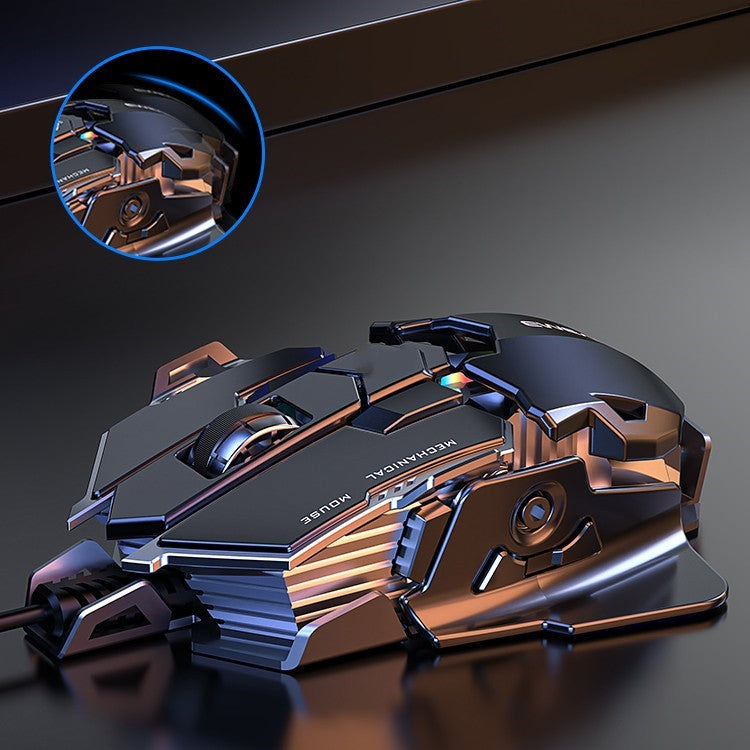 Forerunner MK500 Esports Gaming Mouse – Wired, 12000 DPI, Macro Keys, Metal Weighted (Black / Silver)