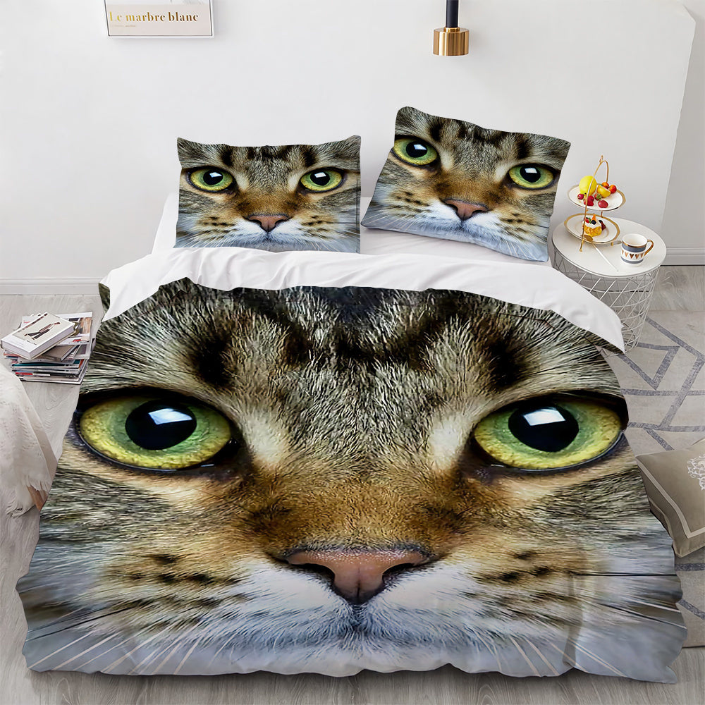 White Cute Cat Bedding Set Girl Ladies Bedroom Comfort Duvet Cover EX-STOCK Canada 
