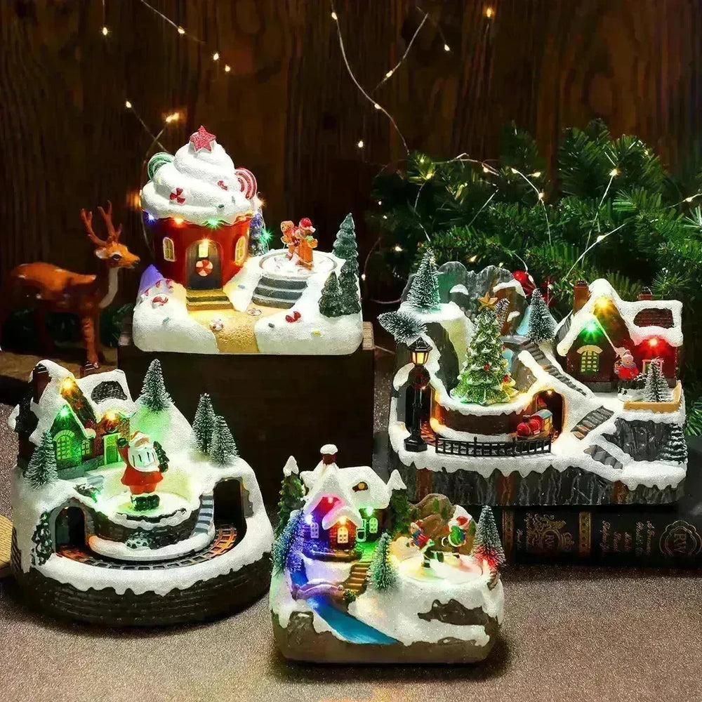 Christmas Rotating Resin Luminous Music Box Ornaments - EX-STOCK CANADA