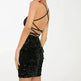 French Sequined Suspender Short Dress Summer Tight Slim Beauty Backless Hip-hugging Women Mini Dress - EX-STOCK CANADA