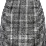 Women's High Waist Plaid Tight Pencil Wool Mini Skirt - EX-STOCK Canada