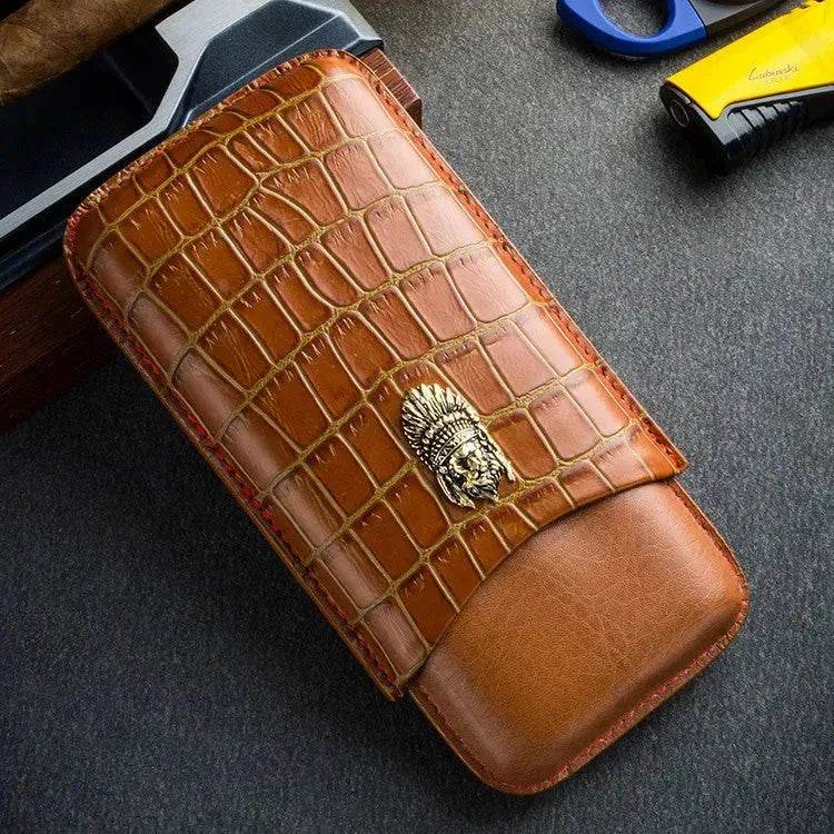 Portable Luxury Cubinski Gothic Moisturizing Leather Cigar Case - EX-STOCK Canada