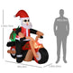 5.5' H Christmas Holiday Yard Inflatable Outdoor, Light Up LED Decoration, Santa Claus Riding A Motorcycle EX-STOCK Canada 