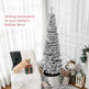6ft Flocked Christmas Tree, Pencil Christmas Tree With Realistic Branch Tips, Folding Metal Stand, Black EX-STOCK Canada 