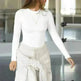 Elegant Chic Long sleeve Elastic Crop Top for Women - EX-STOCK CANADA