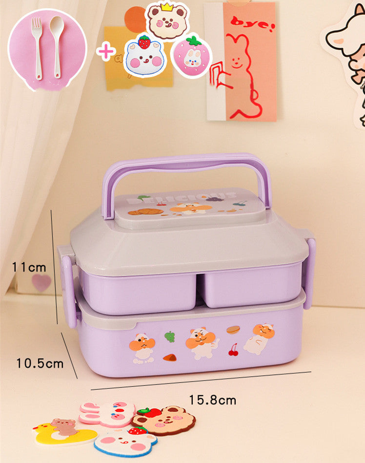 Student's Cute Multi-tiered Lunch Box Japanese Bento EX-STOCK