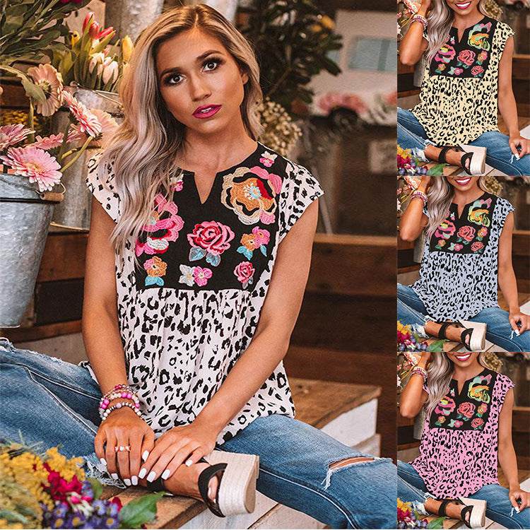 Women Casual Spring Summer Beach V Neck blouse top - EX-STOCK Canada