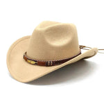 Ethnic Style Metal Feather Western Denim Top Hat Cowboy hat - EX-STOCK Canada