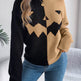 Fall And Winter Halloween Spooky Pumpkin Contrast Long Sleeve Pullover Sweater Women's Clothing - EX-STOCK Canada
