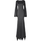 Black Costume Womens Gothic Witch Bat Sleeve Dress Halloween Cosplay Costumes Vintage Carnival Party Outfit - EX-STOCK Canada