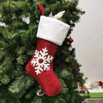 Christmas Stockings Gift Bag Red Hemp Elk Embroidery Christmas Stockings Gift Pendant - EX-STOCK CANADA