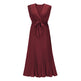 Women's Summer Maxi Dresses Elegant V Neck Ruffled Sleeves Empire Waist Pleated Flowy Wedding Guest Dress EX-STOCK